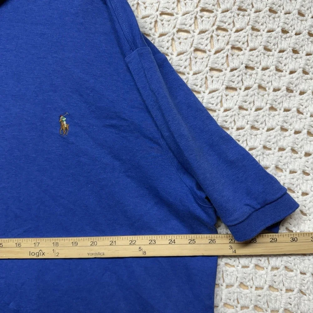Polo Ralph Lauren Shirt Mens 2X Big Blue Adult Cotton Short Sleeve Pony Rugby